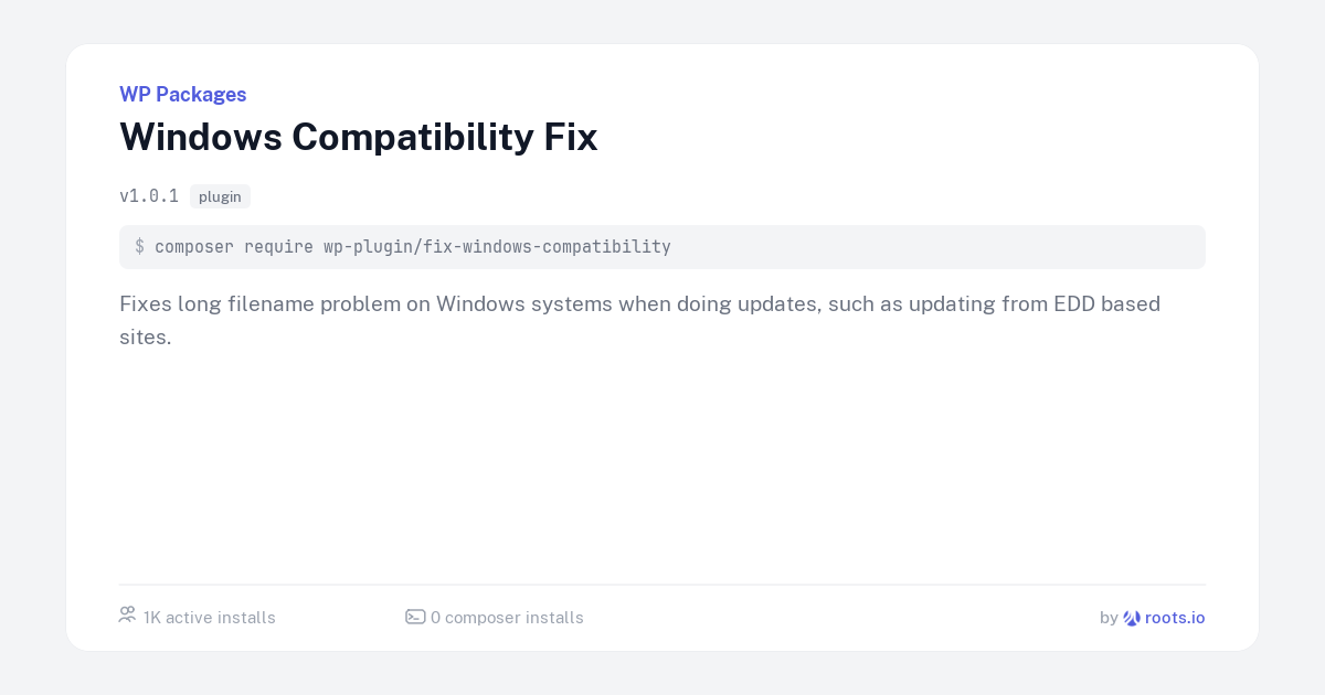Windows Compatibility Fix — WP Packages