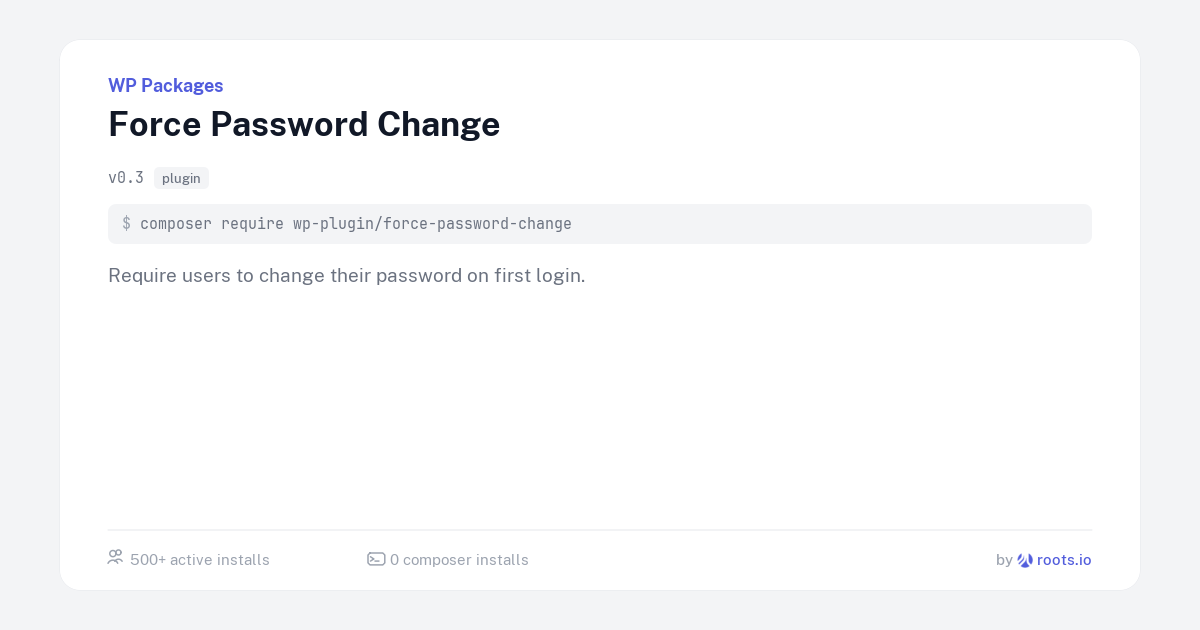 Force Password Change — WP Packages