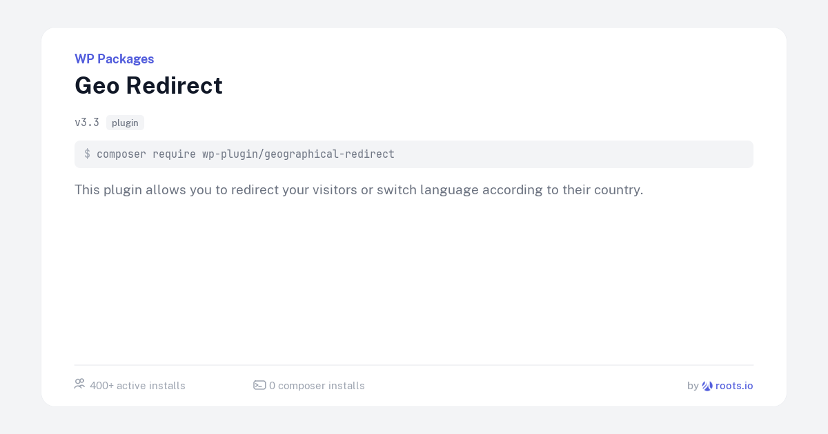 Geo Redirect — WP Packages
