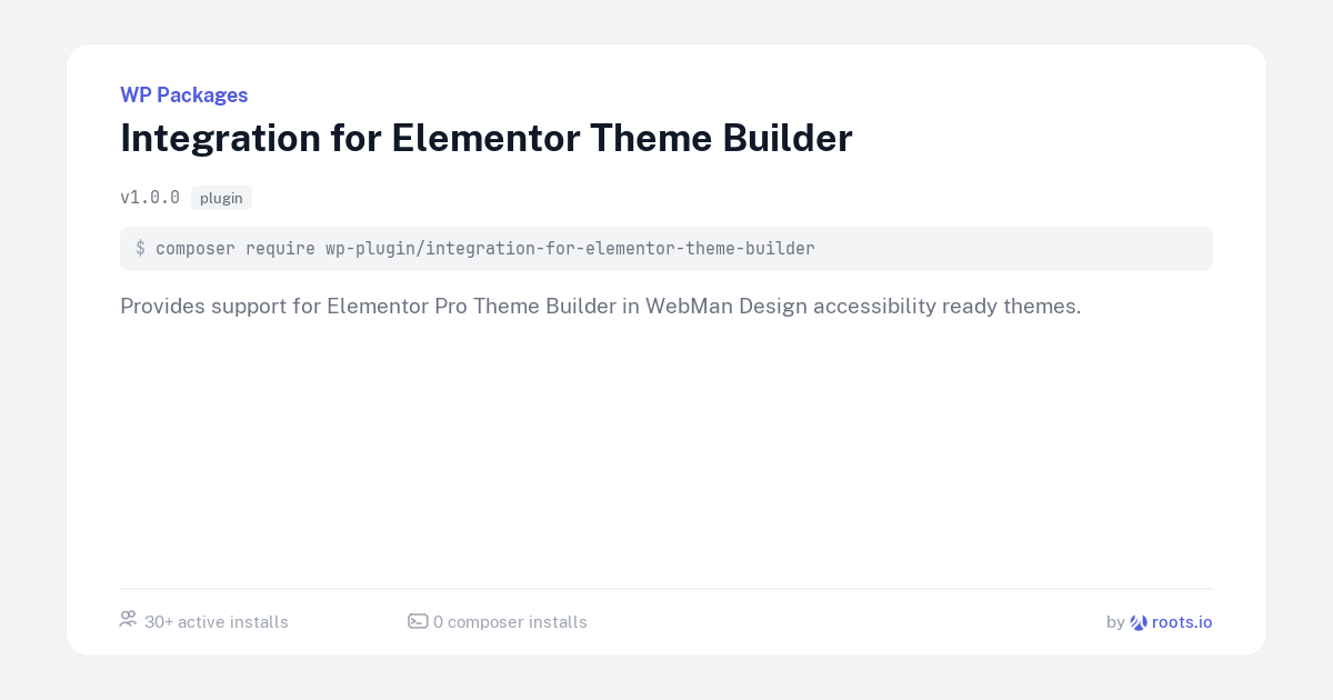 Integration for Elementor Theme Builder — WP Packages