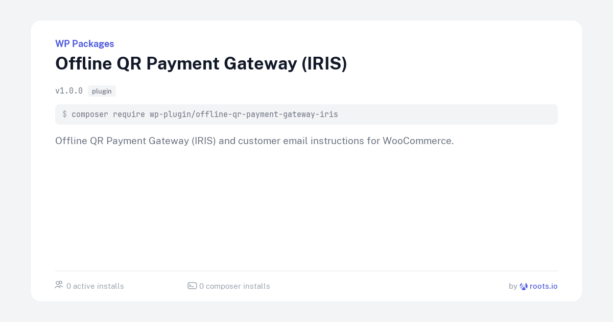 Offline QR Payment Gateway (IRIS) — WP Packages