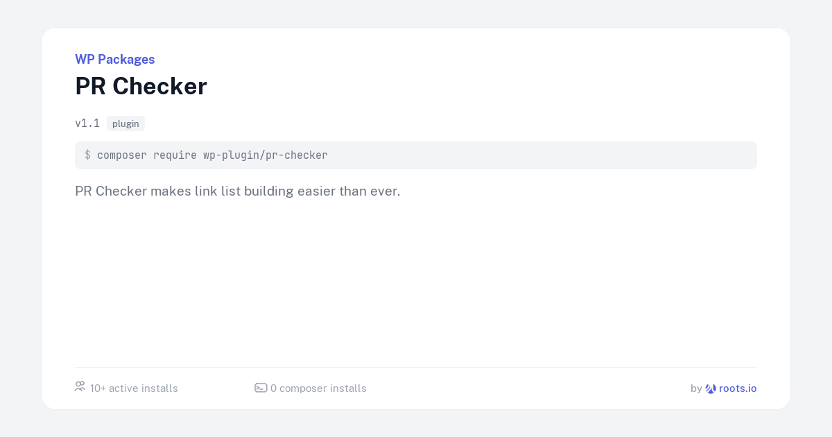 PR Checker — WP Packages