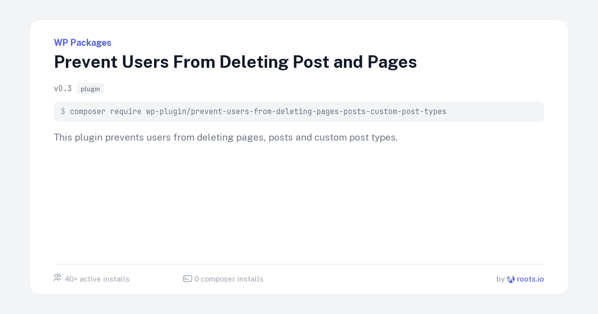 Prevent Users From Deleting Post and Pages — WP Packages