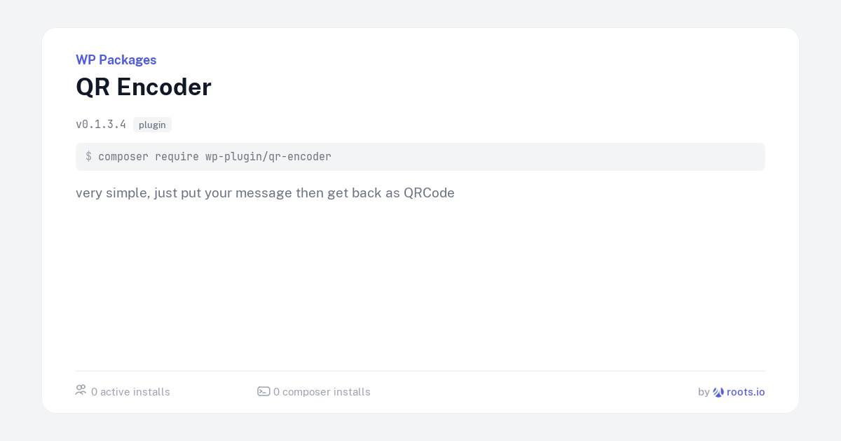 QR Encoder — WP Packages