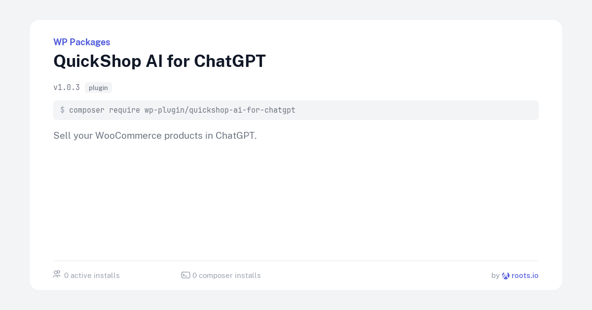 QuickShop AI for ChatGPT — WP Packages