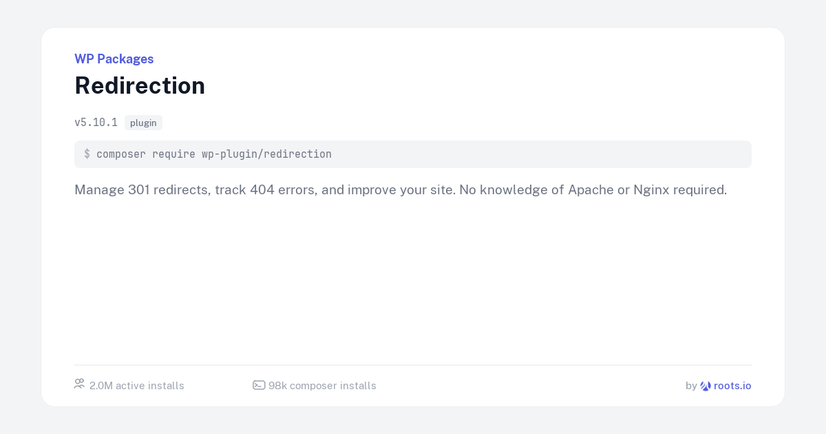 Redirection — WP Packages