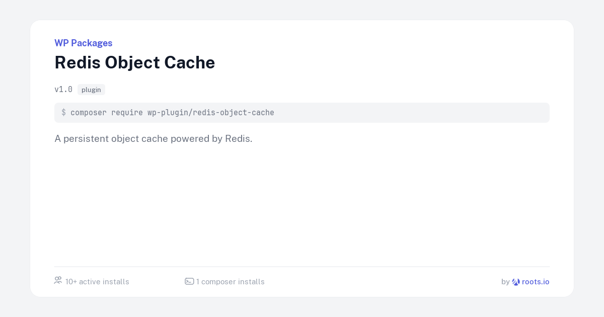 Redis Object Cache — WP Packages