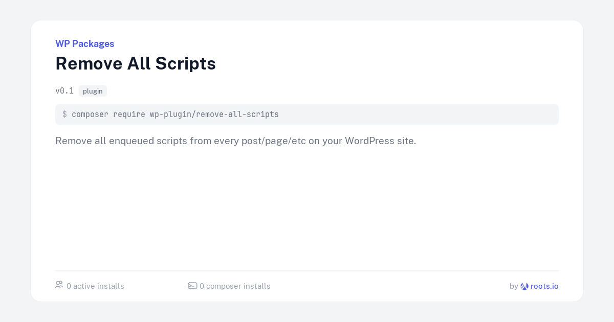 Yctp Remove Script Remove All Scripts — WP Packages