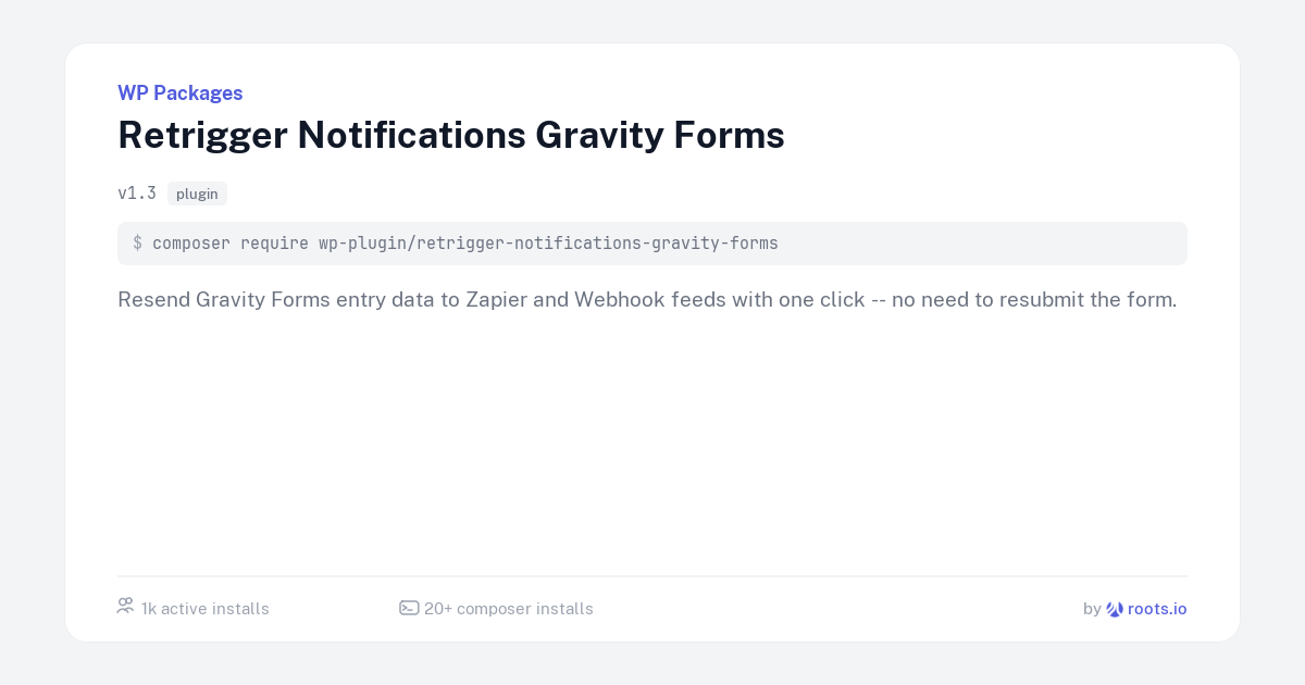 Retrigger Notifications Gravity Forms — WP Packages