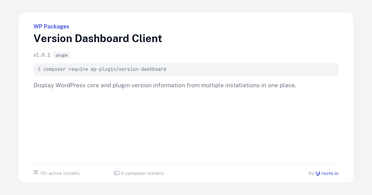 Version Dashboard Client — WP Packages