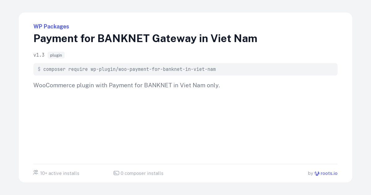 Payment for BANKNET Gateway in Viet Nam — WP Packages