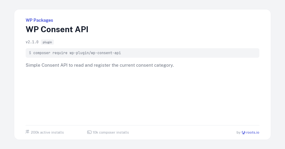 WP Consent API — WP Packages