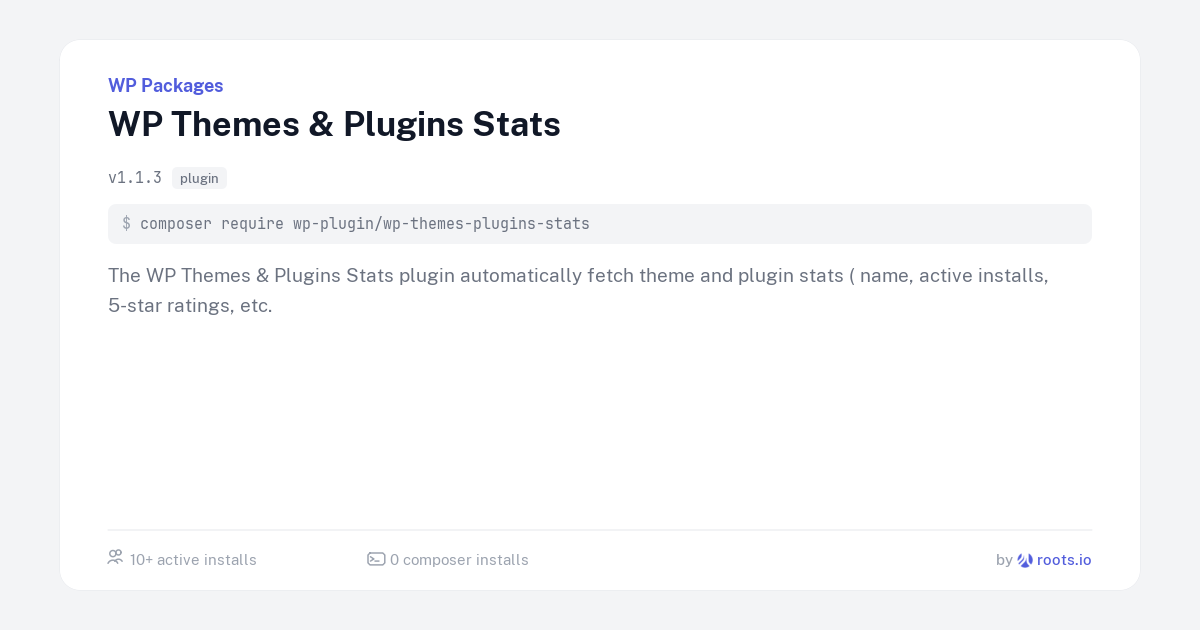 WP Themes & Plugins Stats — WP Packages
