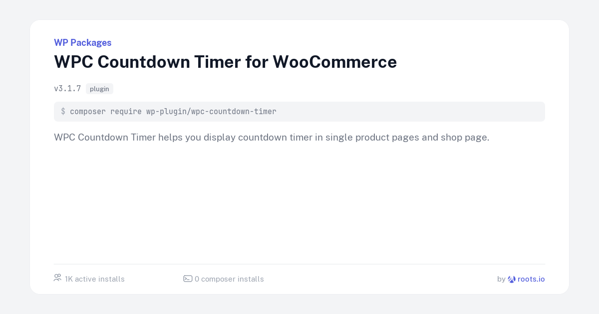 WPC Countdown Timer for WooCommerce — WP Packages