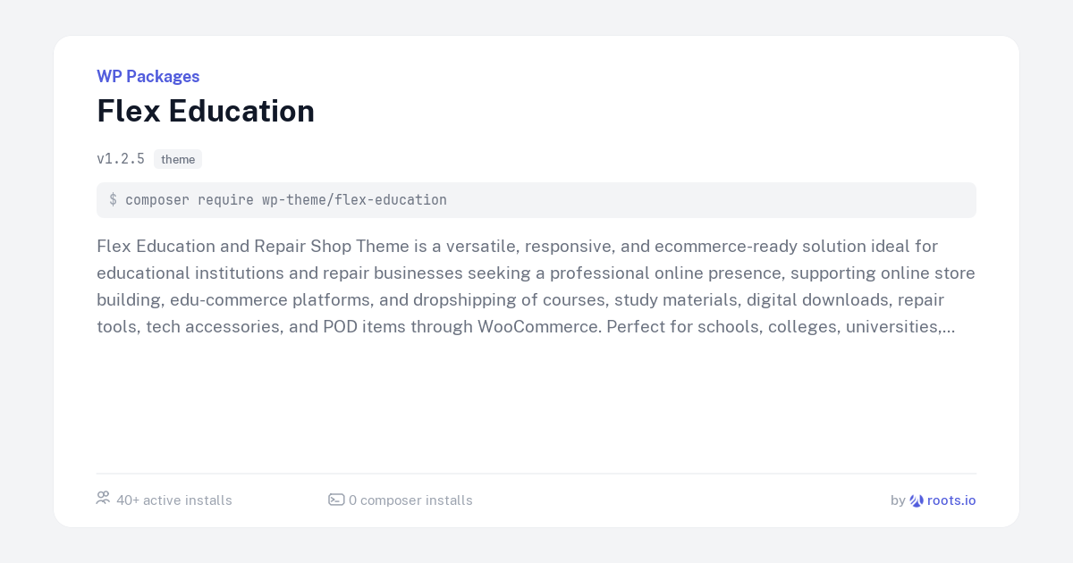 Flex Education — WP Packages
