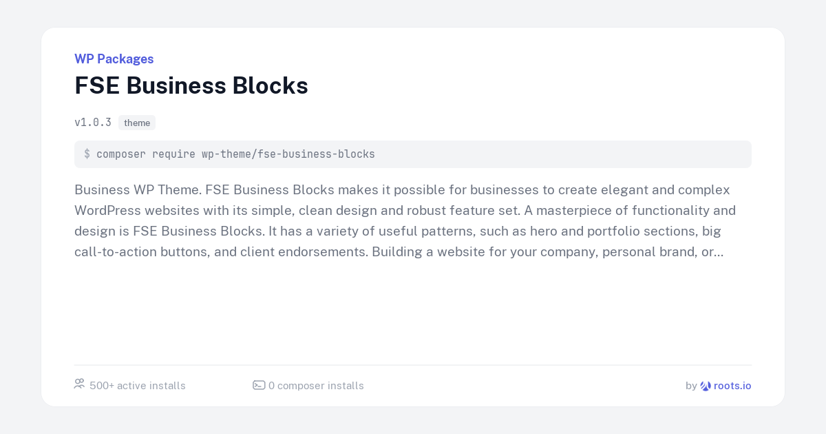 Fse Rotherham FSE Business Blocks — WP Packages
