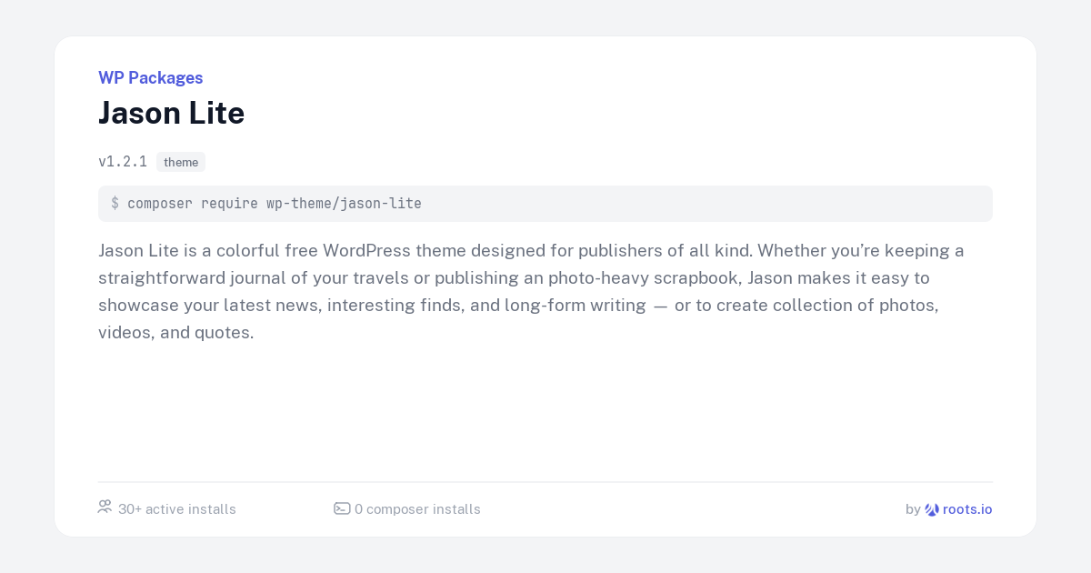 Jason Lite — WP Packages