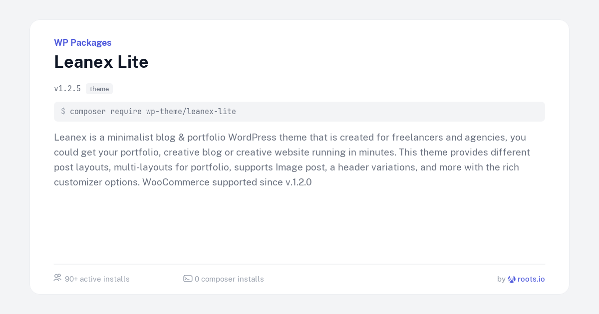 Leanex Lite — WP Packages