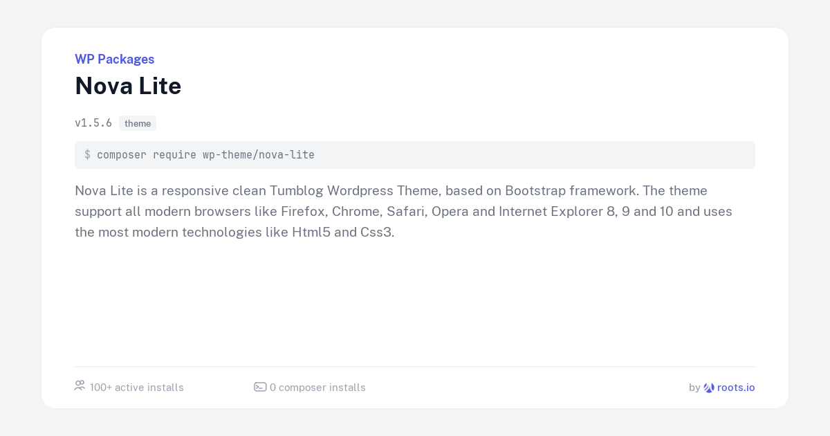 Nova Lite — WP Packages