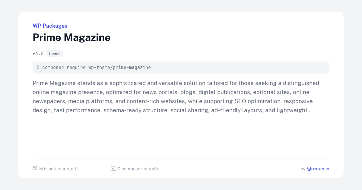 Prime Pages Magazine Prime Magazine — WP Packages