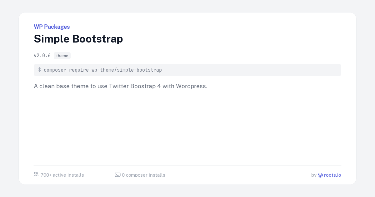 Simple Bootstrap — WP Packages
