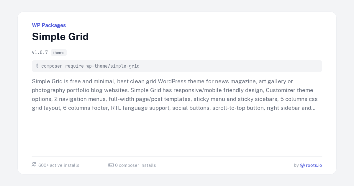 Simple Grid — WP Packages