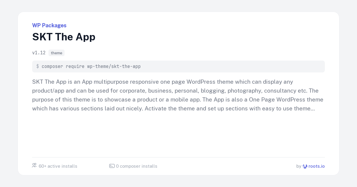 SKT The App — WP Packages