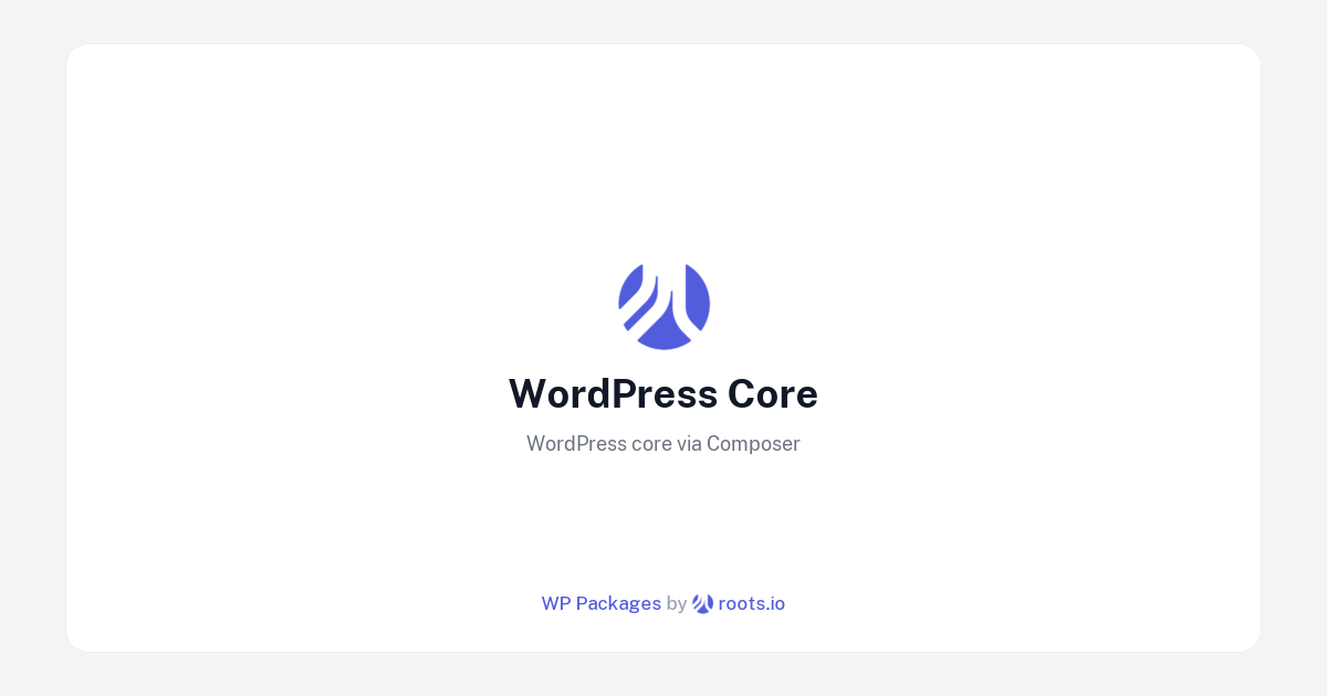 WordPress Core via Composer — WP Packages